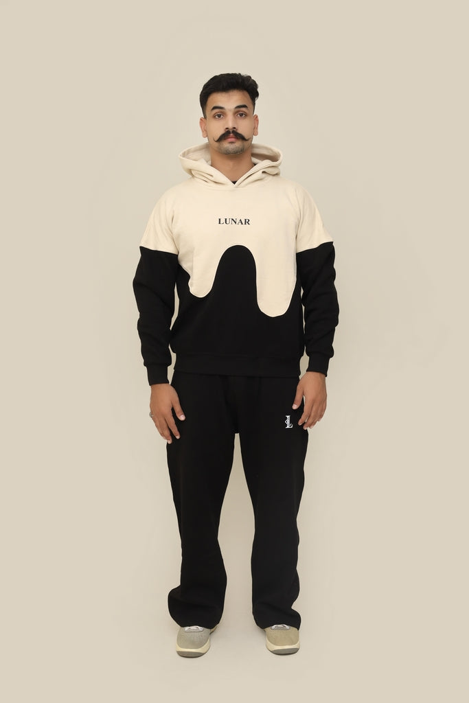 "Lunar Drip Two-Tone Hoodie Set"